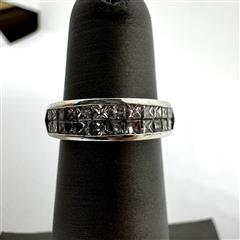14K 585 White Gold 6.8G 0.26ctw Diamond Cluster Ring Size: 3.5!